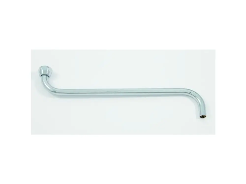 Runder, verchromter Auslaufstutzen mit gebogener Form, geeignet für Sanitärinstallationen. Teil der Ideal Standard Produktreihe.